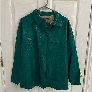 Boohoo Women’s  Teal Shirt Jacket